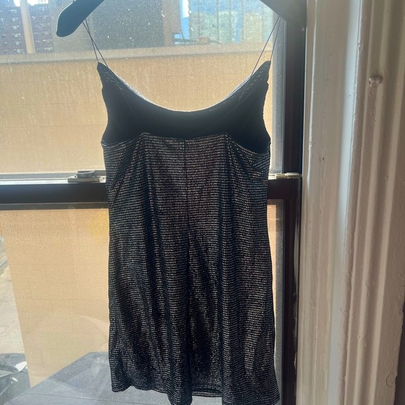 Silver Sequined Mini Spaghetti strapped dress - Picture 2 of 2